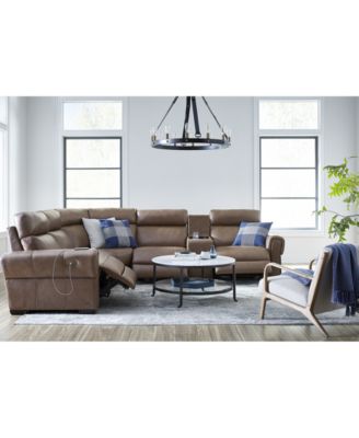 Furniture Josephia 2-Pc. Leather Sectional with 2 Power Recliners, Created for Macy's