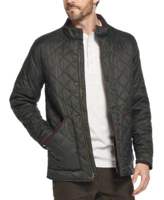logo button diamond quilted jacket