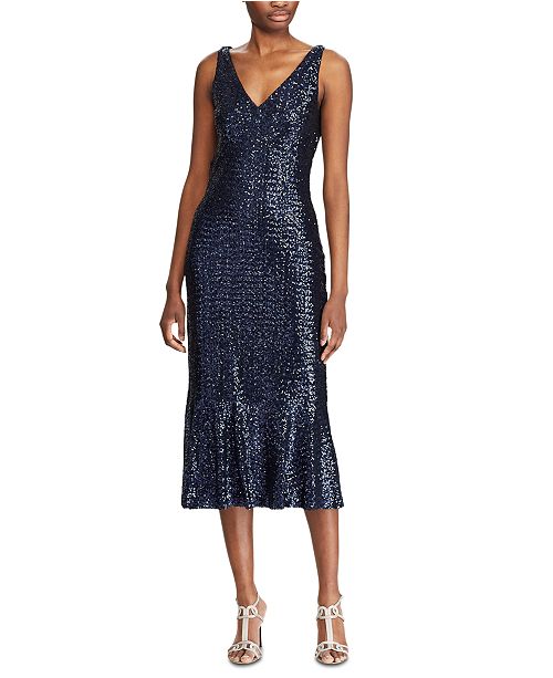 Lauren Ralph Lauren Sequined Cocktail Dress Created For Macy S