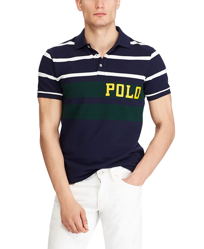 Polo Ralph Lauren Men's Big & Tall Classic Fit Mesh Stripe Polo Shirt ...