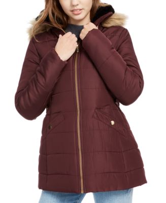 Celebrity Pink Juniors Cropped Puffer Coat Lila Size Large 1