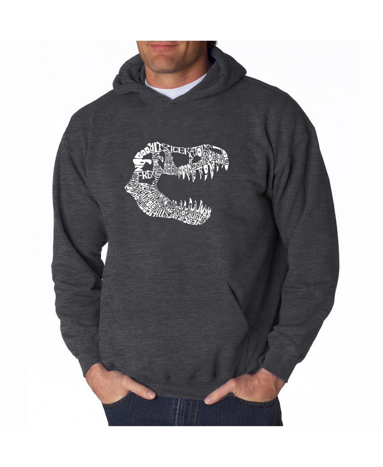 Men's Word Art Hoodie - T-Rex Skull