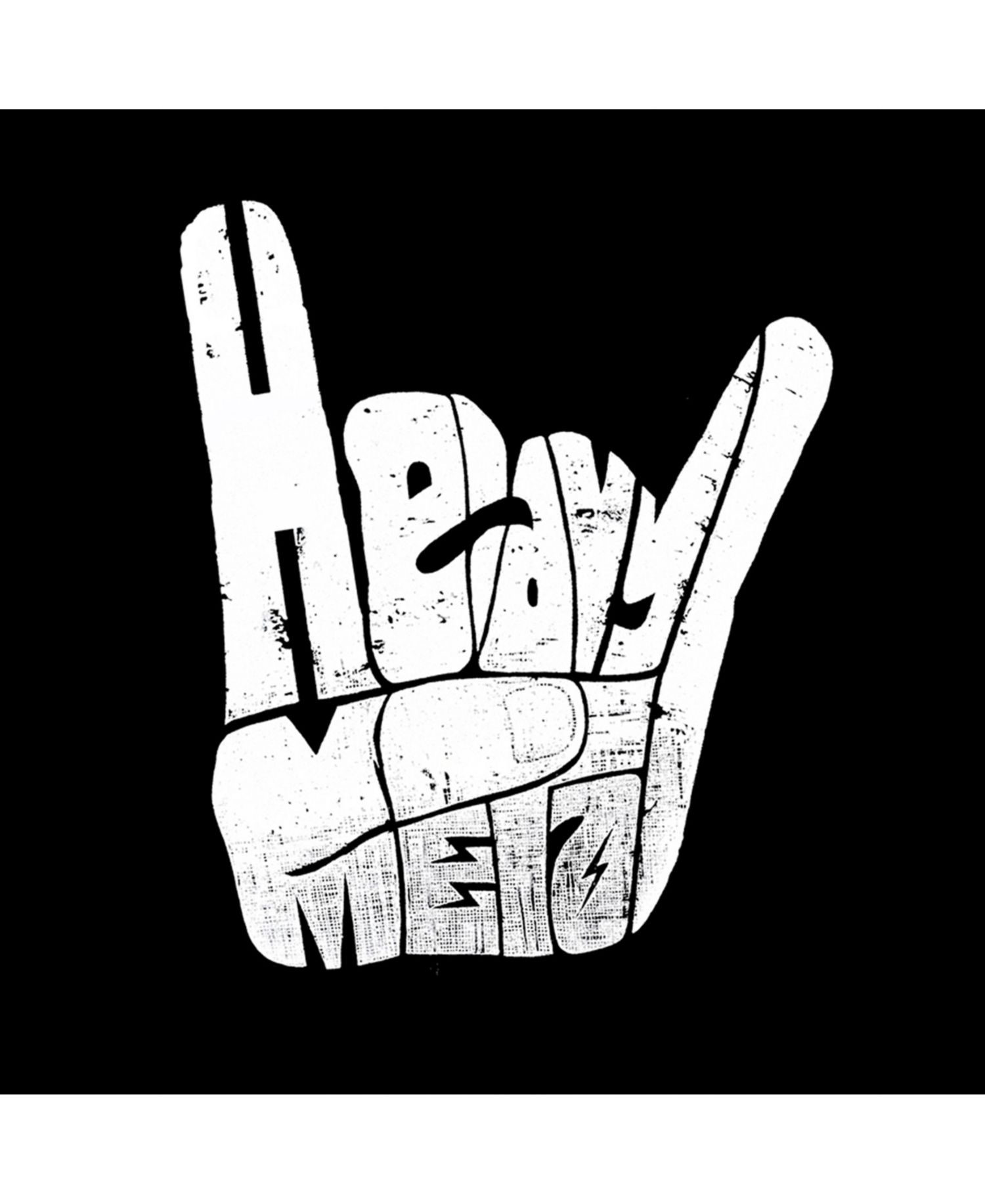Men's Word Art Hooded Sweatshirt - Heavy Metal