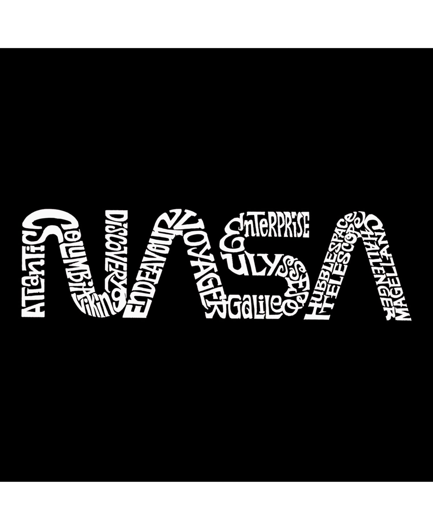 Men's Word Art Hooded Sweatshirt - Worm Nasa
