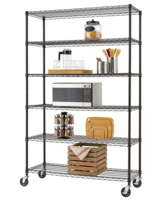 TRINITY Basics 6-Tier Wire Shelving Rack with NSF Includes Wheels