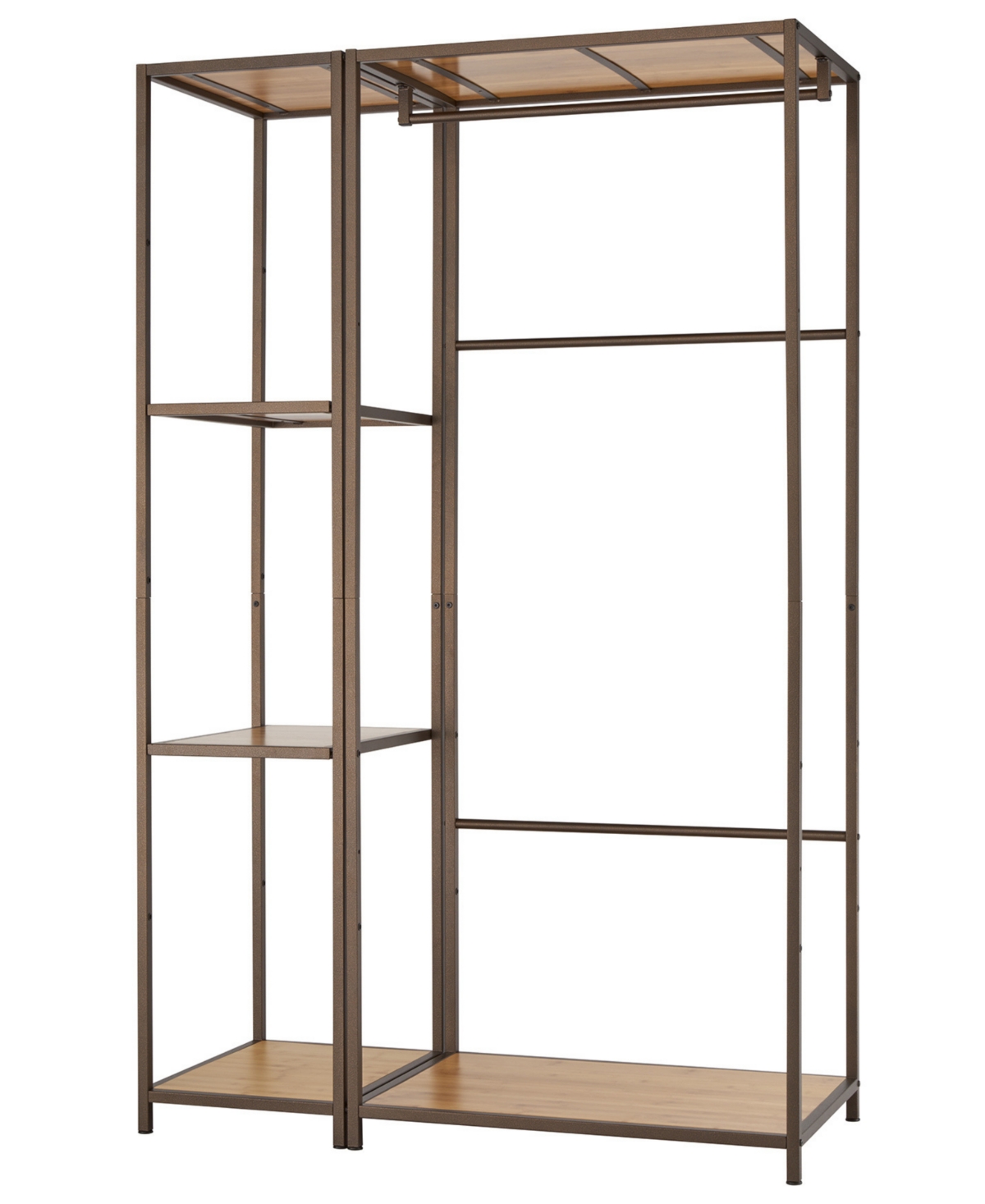 2-Piece Modular Bamboo Closet Organizer Set - Bronze