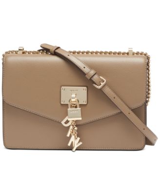 dkny elissa leather chain strap shoulder bag