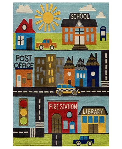 Momeni Rugs, Lil Mo Whimsy LMJ12 Town Scene