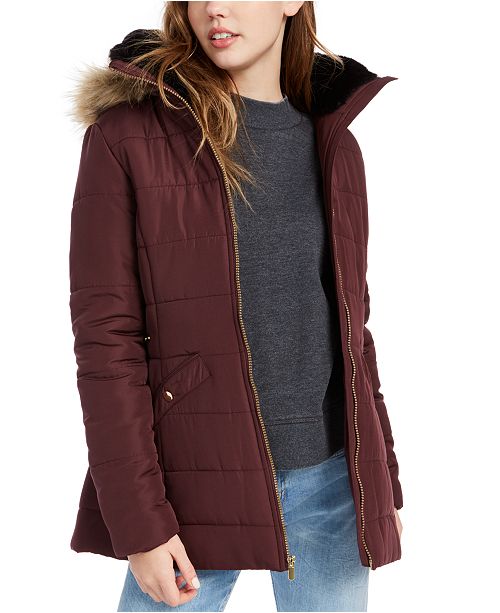 Celebrity Pink Juniors Cropped Puffer Coat Lila Size Large 1 main image 0