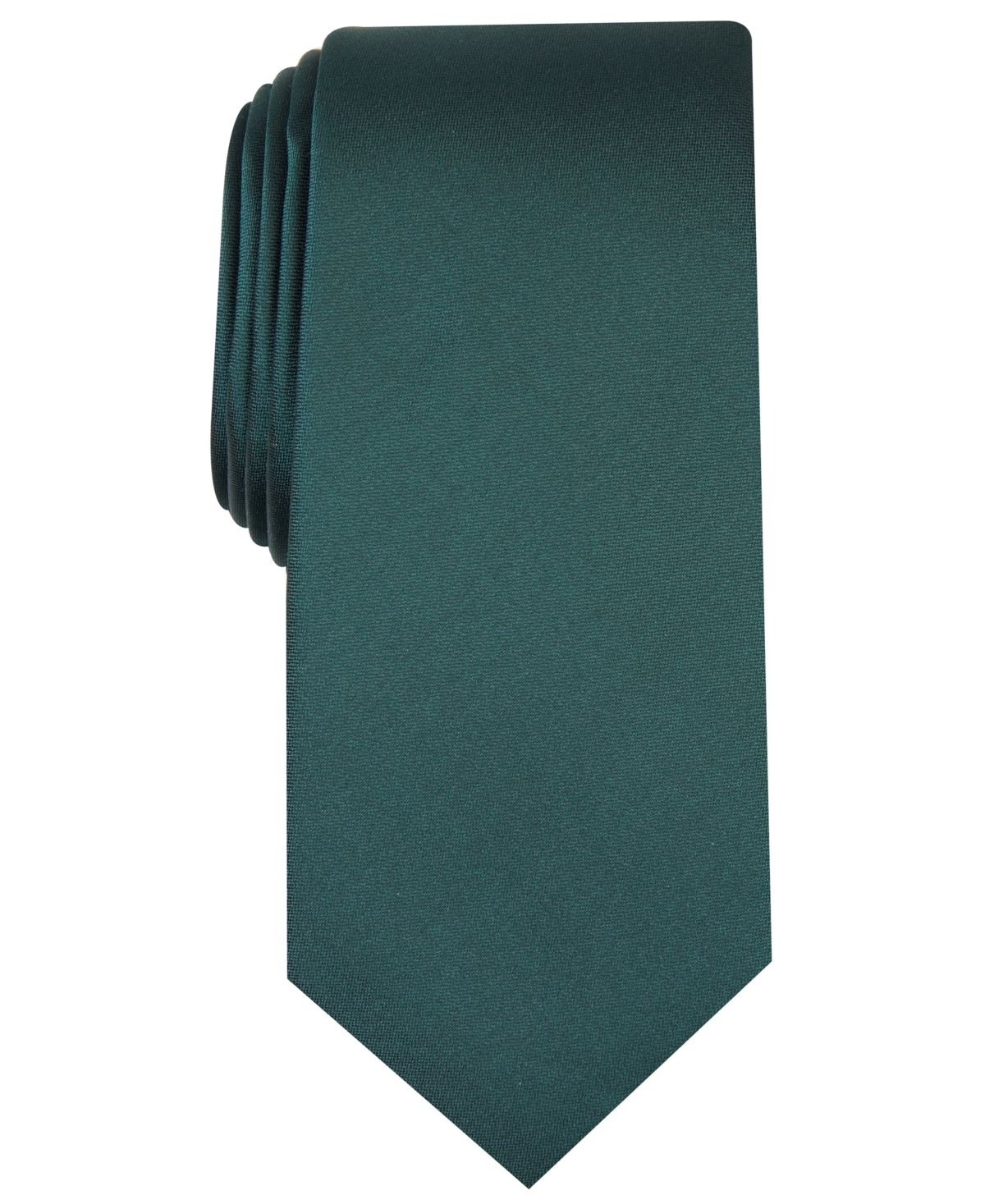 Shop Alfani Men's Solid Texture Slim Tie, Created For Macy's In Hunter