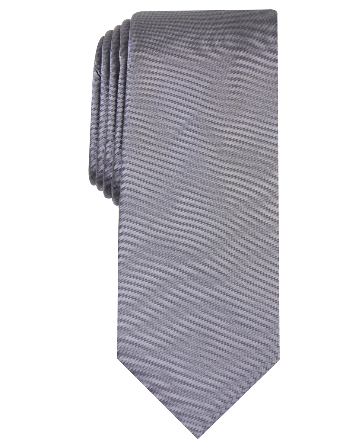 Shop Alfani Men's Solid Texture Slim Tie, Created For Macy's In Charcoal