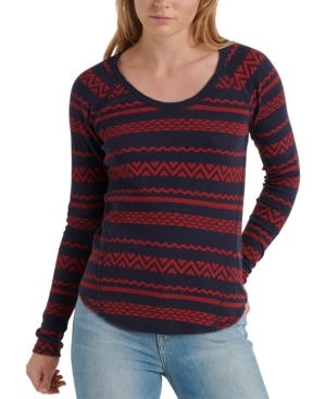 Lucky Brand Fair Isle Thermal Top In Red Multi | ModeSens