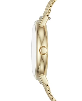 Skagen Women's Signatur Gold-Tone Stainless Steel Mesh Bracelet Watch ...