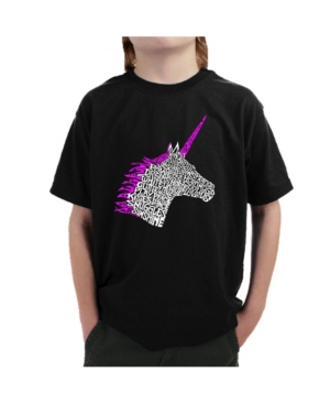 La Pop Art Boy's Word Art T-Shirt - Unicorn