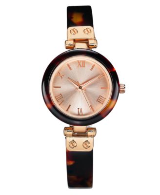 Charter Club - Women's Tort-Look Resin Bangle Bracelet Watch 30mm