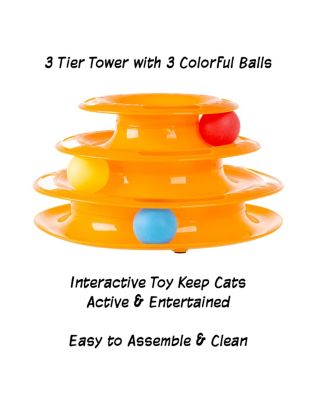 PetMaker Interactive Cat Toy Ball Roller Tower