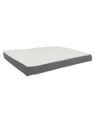 PetMaker - Orthopedic Sherpa Top Pet Bed with Memory Foam and Removeable Cover 36x27x4 Gray by PETMAKER