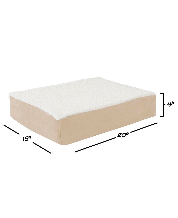 PetMaker Orthopedic Sherpa Top Pet Bed with Memory Foam and Removable
