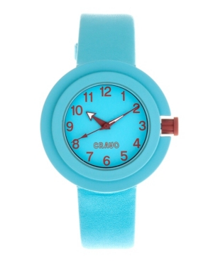 image of Crayo Unisex Equinox Cerulean Leatherette Strap Watch 40mm
