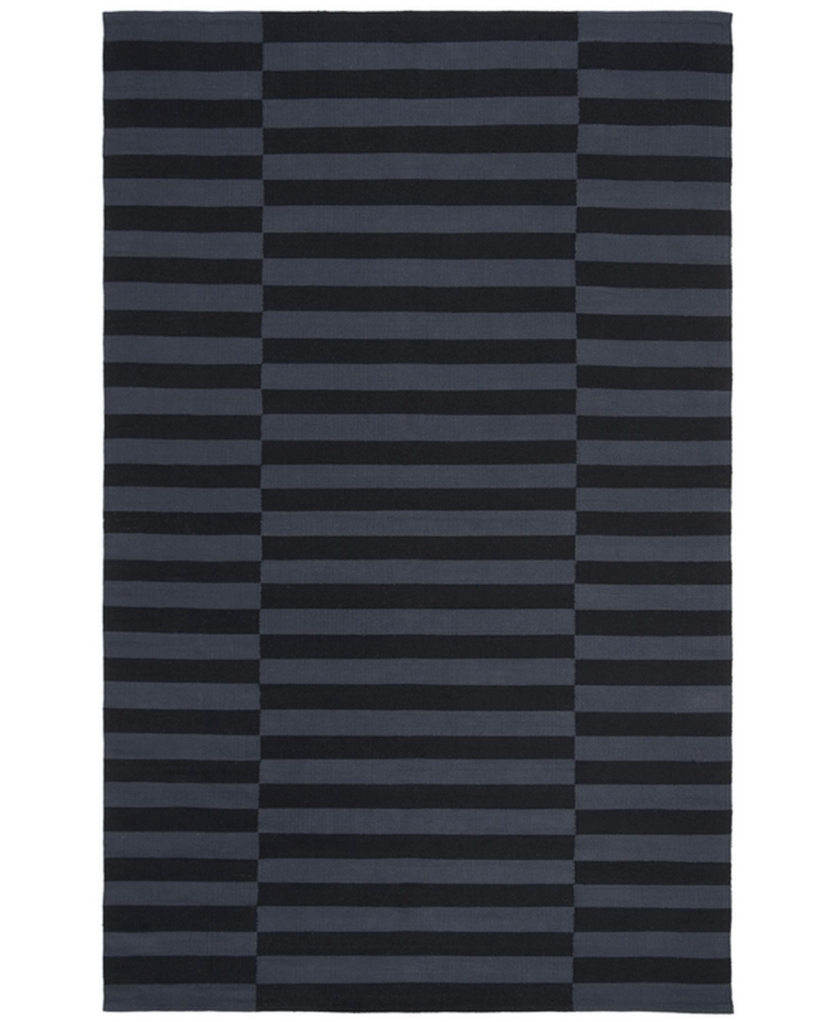 Lauren Ralph Lauren Ludlow Stripe LRL7350E Onyx 9' X 12' Area Rug - Black