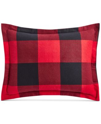 Martha Stewart Collection - Holiday Flannel Buffalo Plaid Flannel King Sham, Created for Macy's
