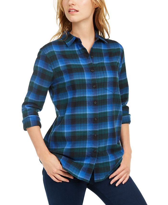Pendleton Cotton Plaid Flannel Shirt & Reviews - Tops - Women - Macy's