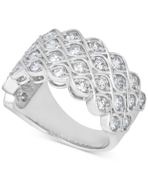 image of Diamond Lattice-Look Cluster Ring (1-1/2 ct. t.w.) in 14k White Gold