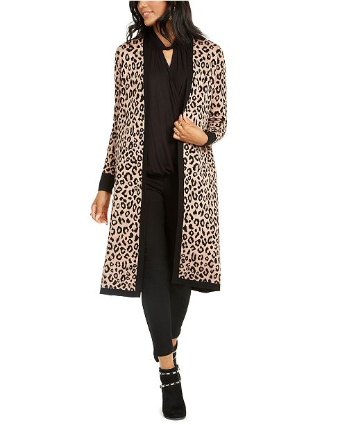 Thalia Sodi Printed Open Front Longline Cardigan Created For Macy S Reviews Sweaters Women Macy S