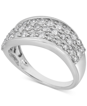 image of Diamond Cluster Swirl Band (1 ct. t.w.) in 14k White Gold