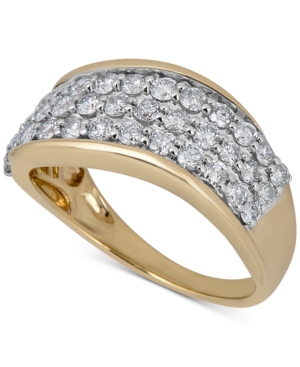 image of Diamond Cluster Swirl Band (1 ct. t.w.) in 14k Gold