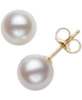 Belle de Mer Cultured Freshwater Pearl Stud Earrings (7mm) in 14k Gold - White
