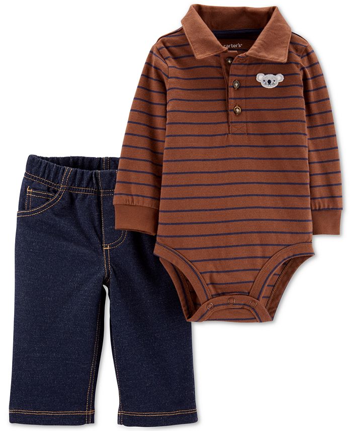 Carter's 2pc Baby Boy Polo Bodysuit & Shorts Set