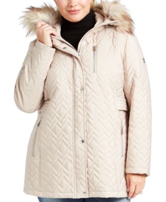 macy's calvin klein plus size coats