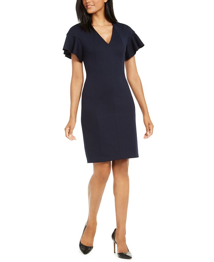 Elie Tahari Geraldine Flutter Sleeve Dress Macy s