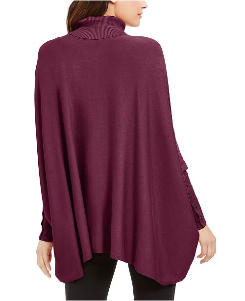 Alfani Turtleneck Poncho Sweater, Created for Macy's & Reviews ...