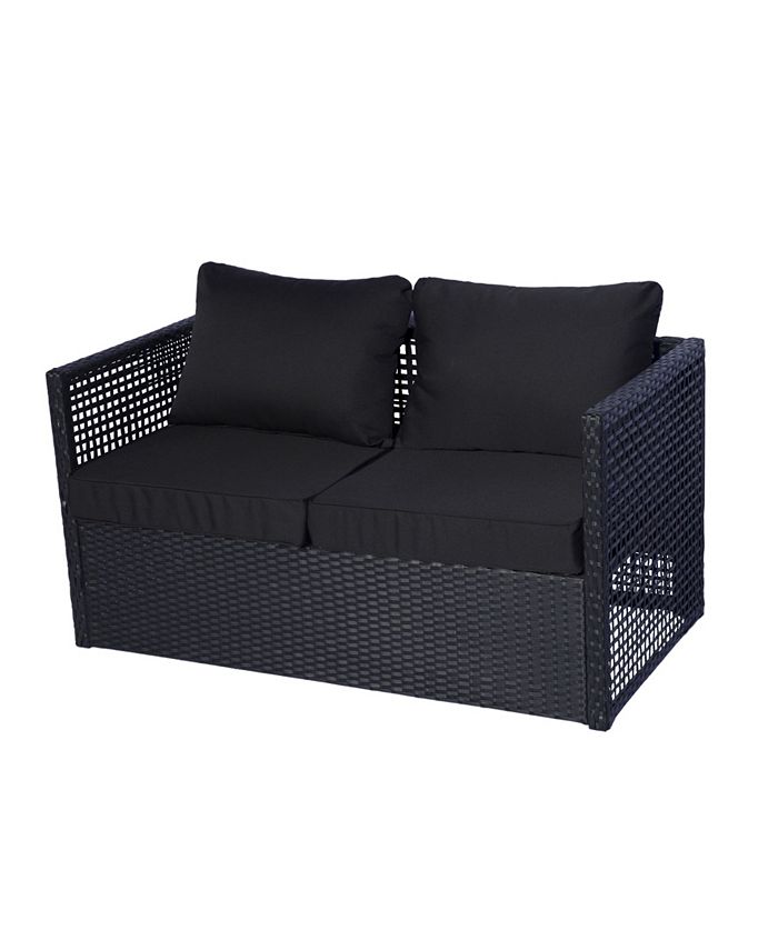 Westin Furniture 4Piece Woven Rattan Wicker Sofa Set with Cushion Macy's