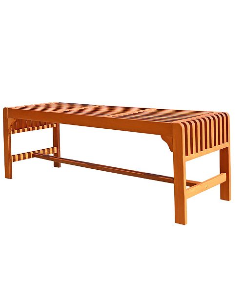 Vifah Malibu Outdoor 3 Piece Wood Patio Dining Set With Backless