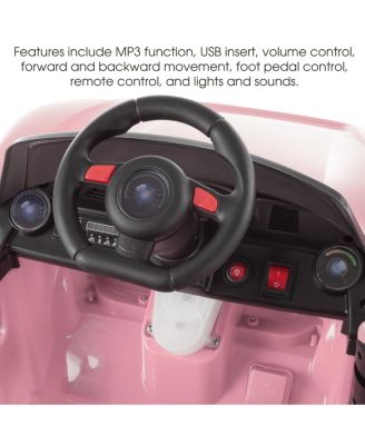 Ride On Sports Car  Motorized Electric Rechargeable Battery Powered Toy with Remote Control, MP3 and USB, Lights and Sound by Lil Rider Pink