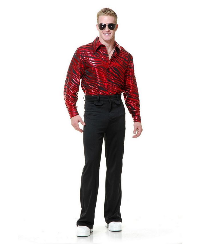BuySeasons Men's Zebra Print Disco Shirt Red - Macy's