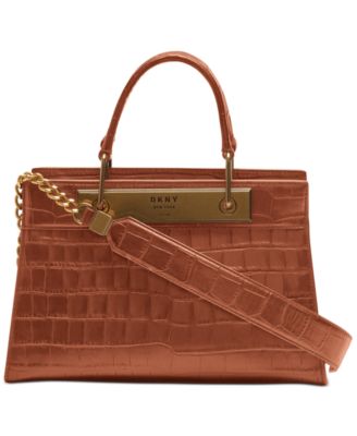 dkny crocodile effect leather bag