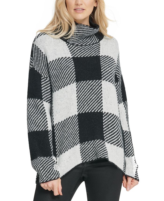 DKNY Striped High-Low Hem Sweater - Macy's