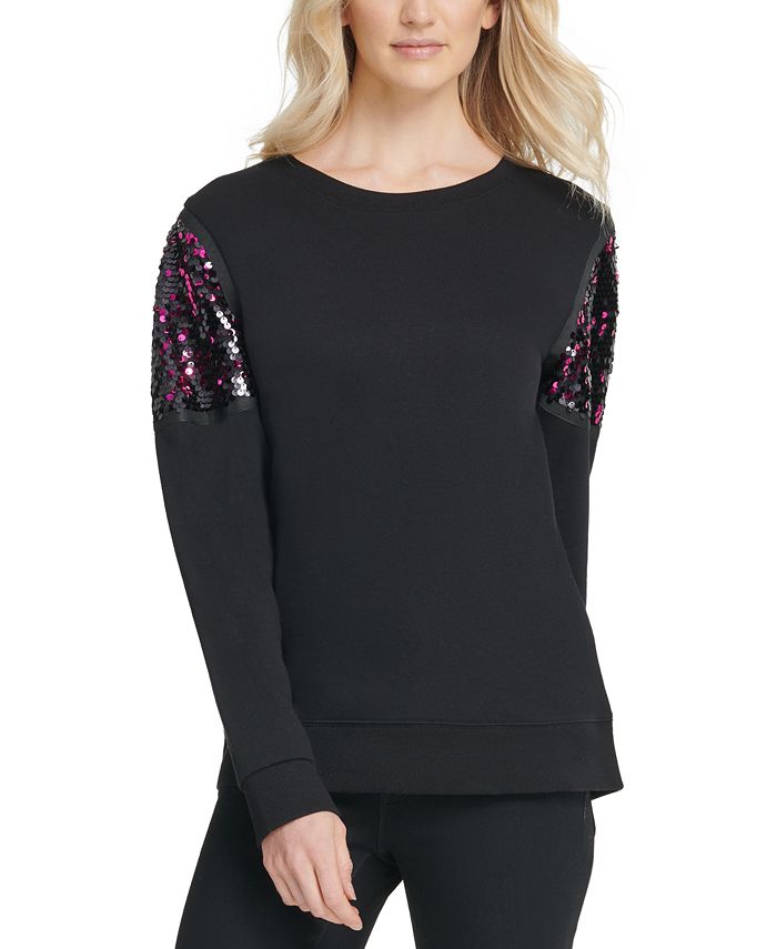 DKNY Sequined Sweatshirt - Macy's