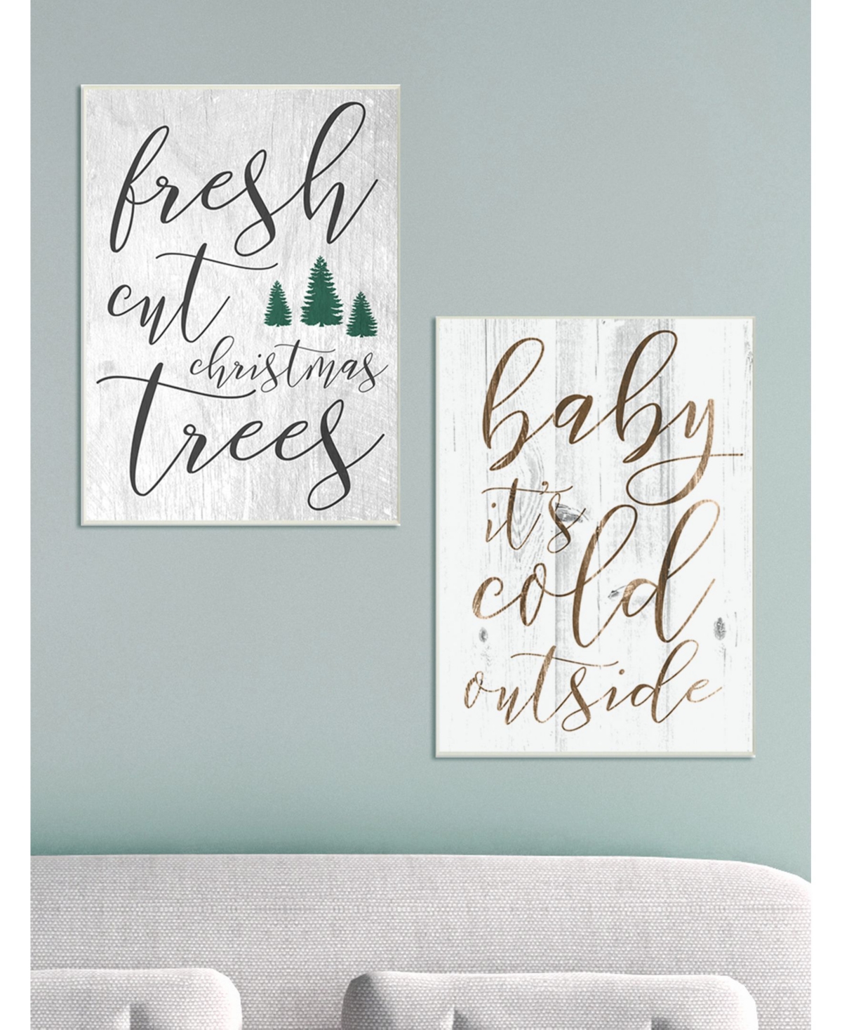 Stupell Industries Fresh Cut Christmas Trees Gray Wall Plaque Art,