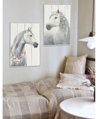 Spirit Stallion Horse with Flower Crown Wall Plaque Art, 12.5" x 18.5"