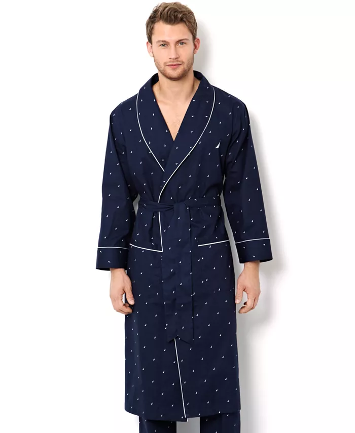 Men's Signature Light Weight Brand Icon Woven Robe