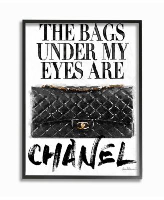 Glam Bags Under My Eyes Black Bag Framed Giclee Art, 16" x 20"