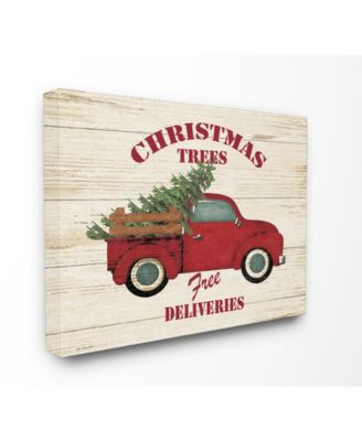 Merry Christmas Vintage-Inspired Tree Truck Canvas Wall Art, 24" x 30"