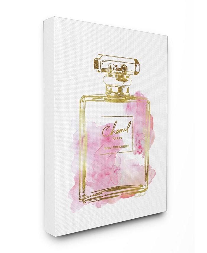 Canvas Wall Art Glam Perfume Chanel Pictures Wall Decor Pink Flowers And  Gold Canvas Wall Art Girl Home Decor For Bedroom Wall Bathroom Set Room  Decor