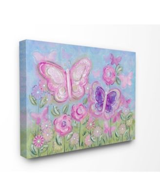 The Kids Room Pastel Butterflies in a Garden Canvas Wall Art, 30" x 40"