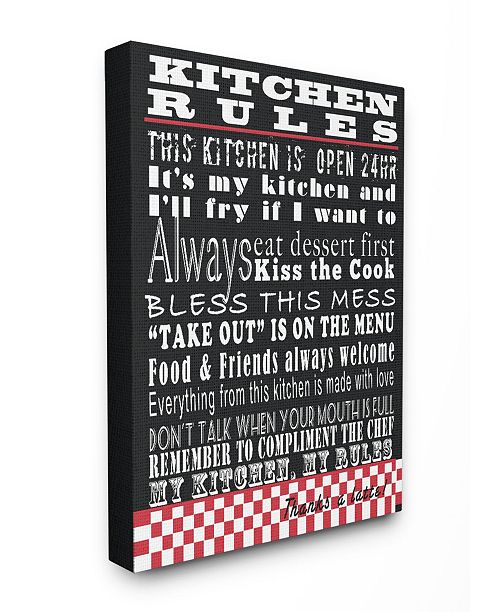 Stupell Industries Home Decor Collection Kitchen Rules Black Typography Canvas Wall Art 30 X 40 Reviews All Wall Decor Home Decor Macy S